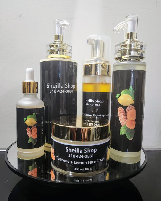 Natural organic lemon+turmeric skincare set face bleaching